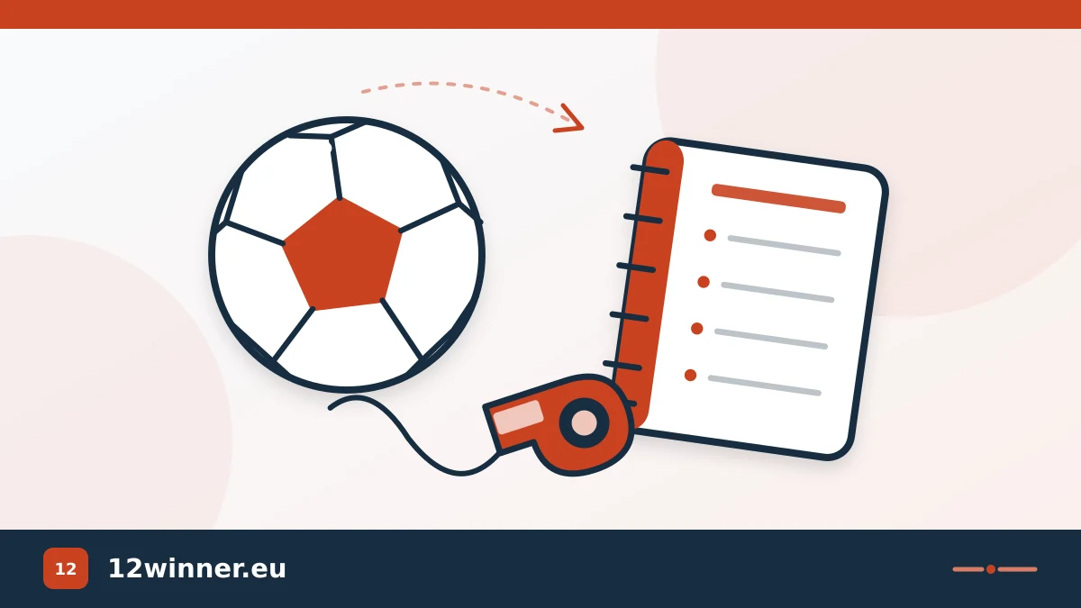 Ball, whistle and notebook for sports analysis